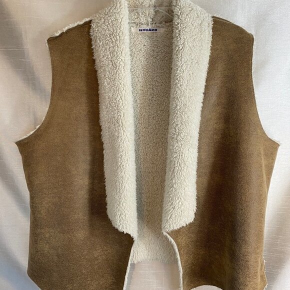 Nygard Faux Leather Vest Ladies Lg Light  Brown with Beige Lining - Picture 12 of 12